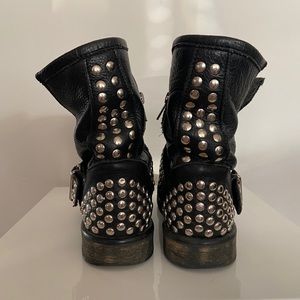 Studded motorcycle boots